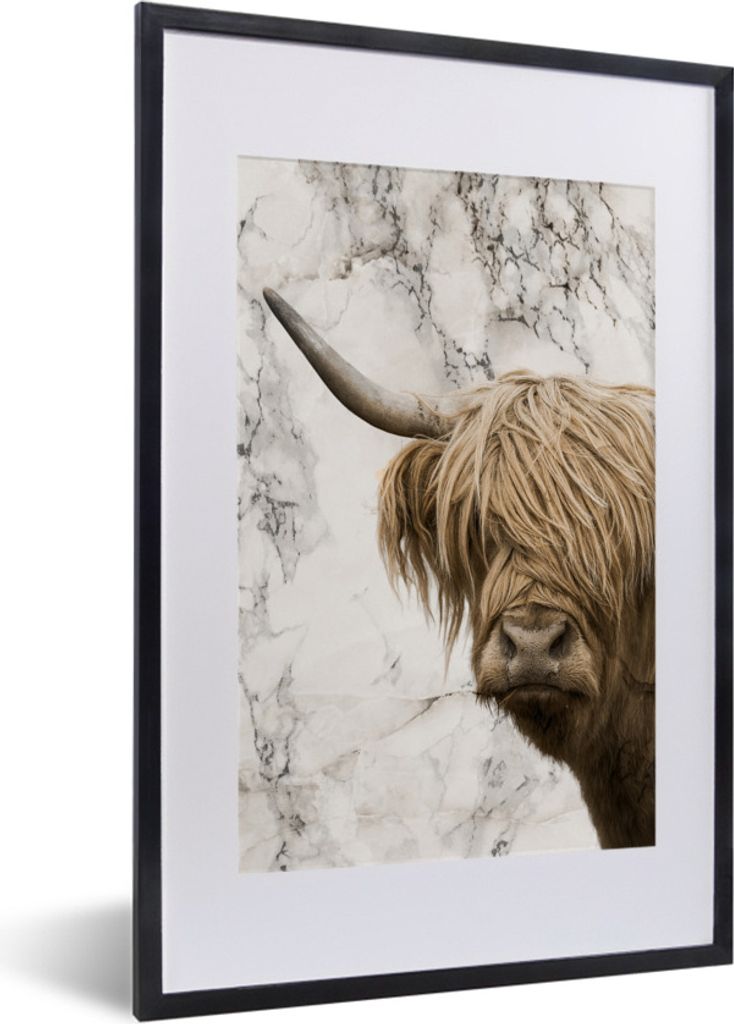 MuchoWow® Gerahmtes Poster Schottischer Highlander - Kuh - Produktbild 