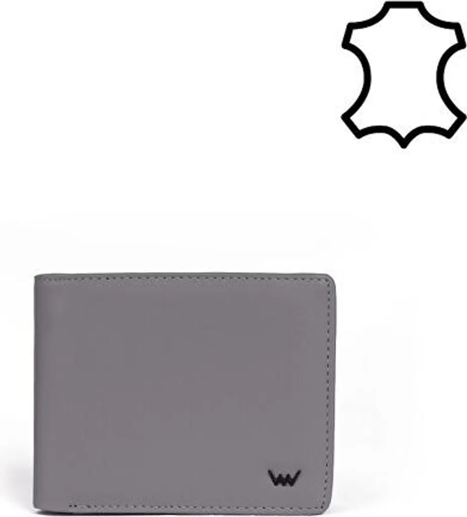 Portefeuille en cuir noir 7479 pour hommes avec multi-compartiments