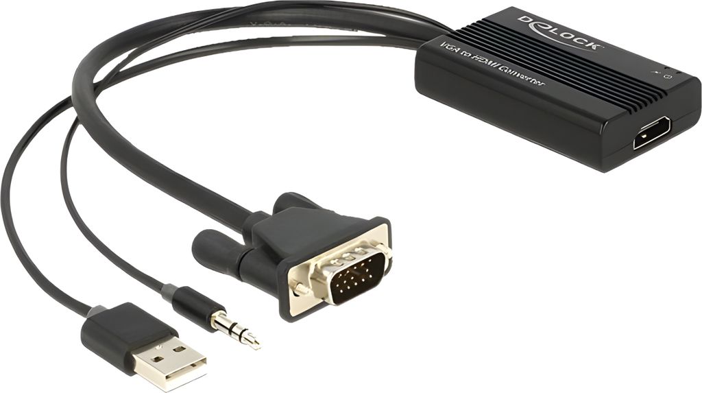 DELOCK VGA Adapter D-Sub15 +Audio -> HDMI A St/Bu