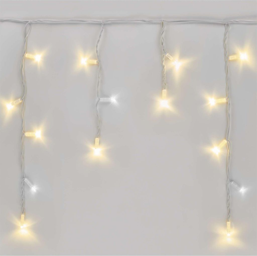 EMOS Connect System 3m Eisregen Lichterkette Profi, 50 LEDs, Teil C (ohne Anschlusskabel und Adapter), IP44 Innen/Außen, Lichteffekte, weiß, D2CN02