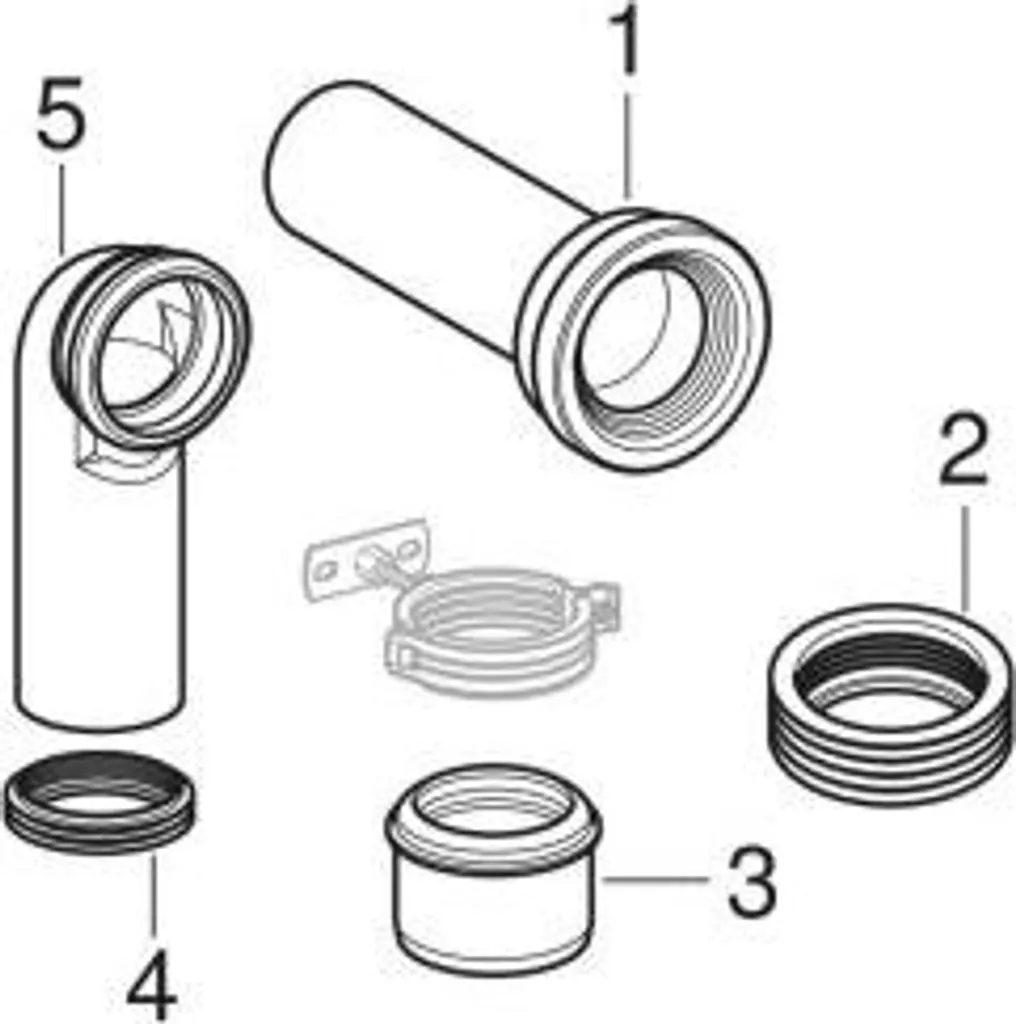 Kit Geberit Monolith 131.082.16.1 Nero: Allacciamento WC a Terra - 3