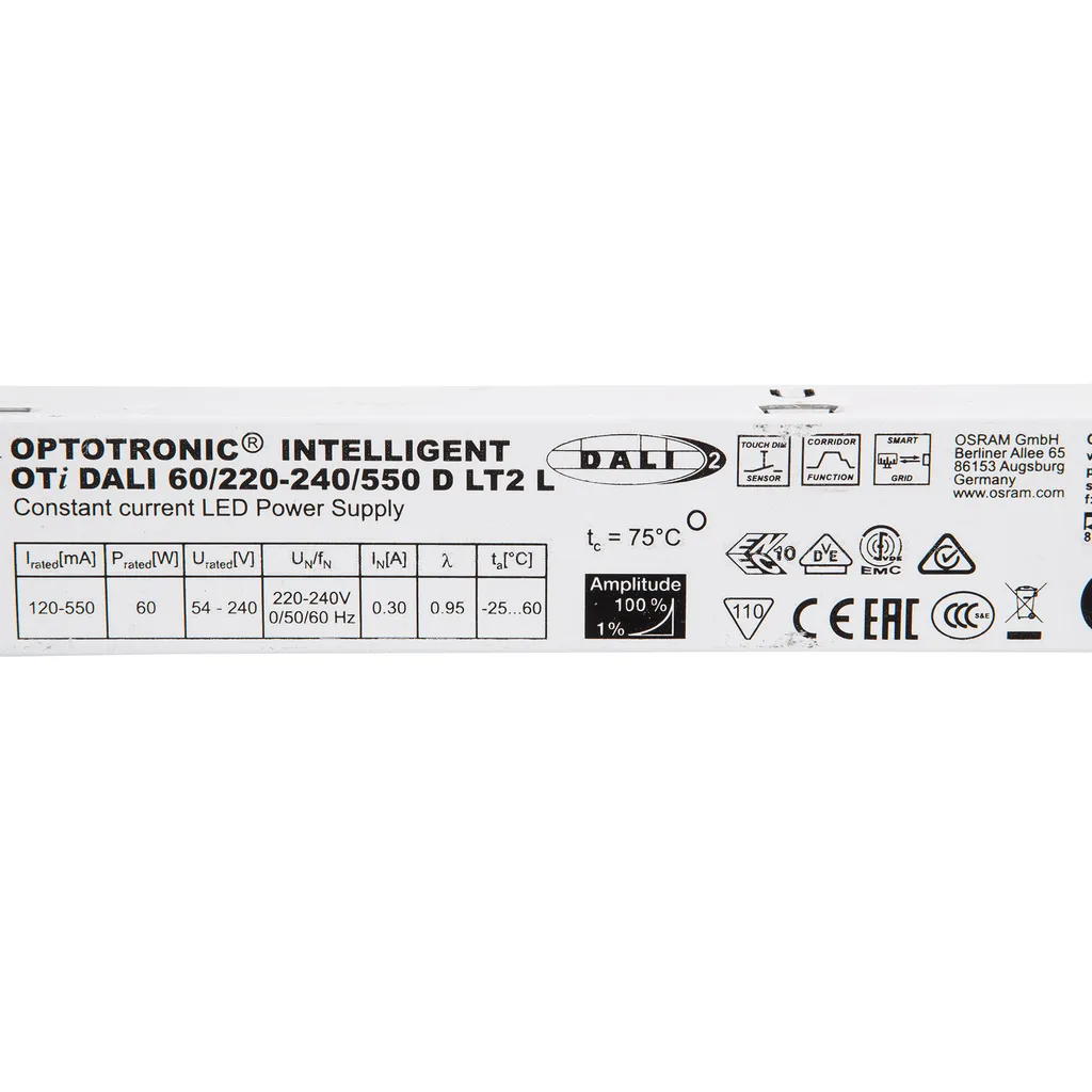 Ballast LED pour éclairage de bureau Optotronic Oti Dali 60W D