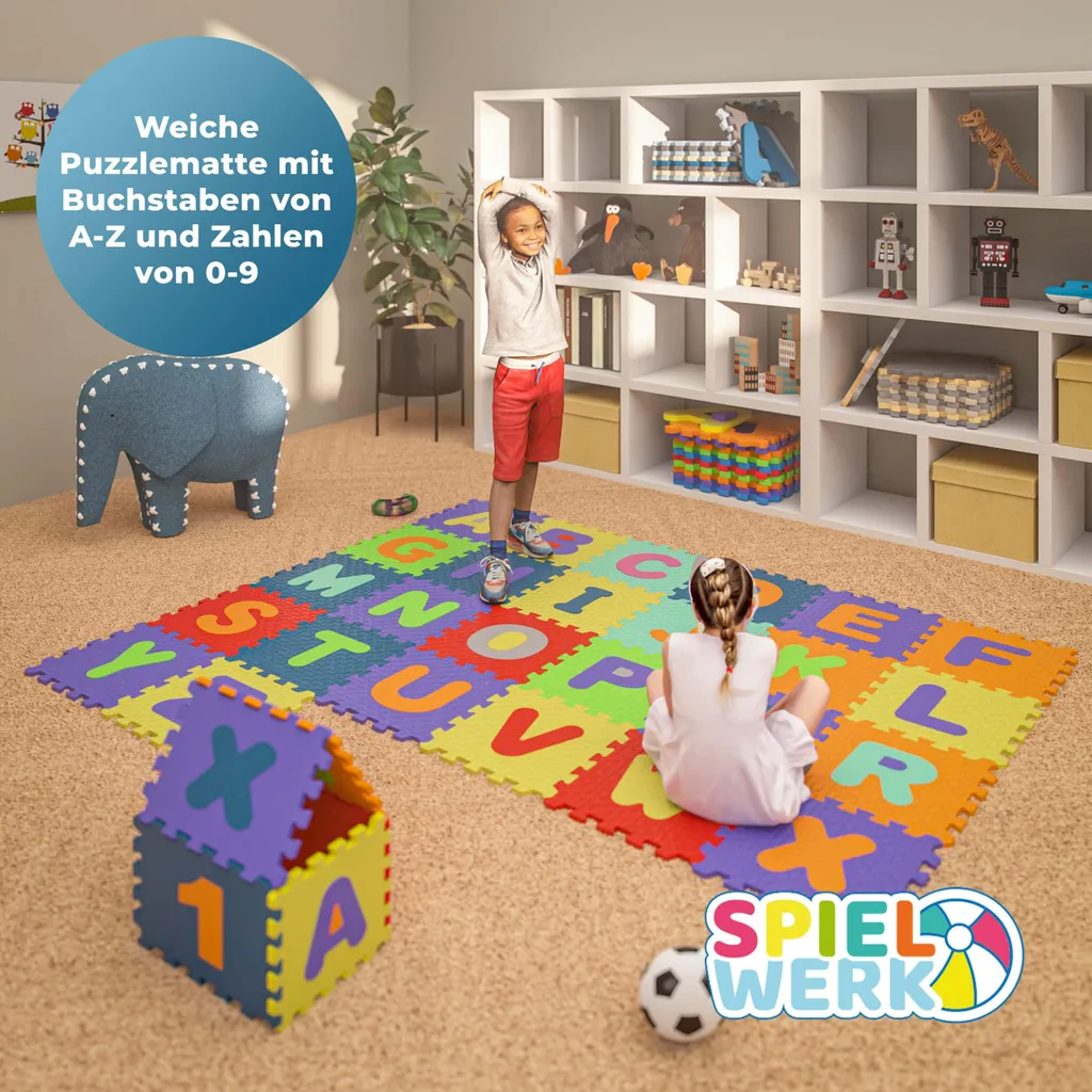 Tapis de sol bébé en mousse isolant et lavable pour salon - 2