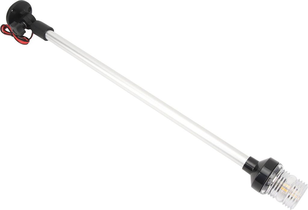 24-Zoll-Ankerlicht für Boote, 360° rundum drehbar, LED-Heckstange, Basis aus Aluminiumlegierung für Yachten, Marine, Schwarz
