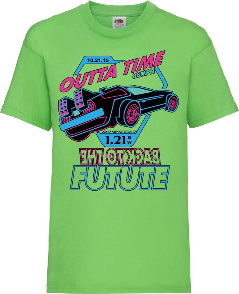 Kinder T-Shirt Back To The Future, 9-11 Jahr - 140 / Lime
