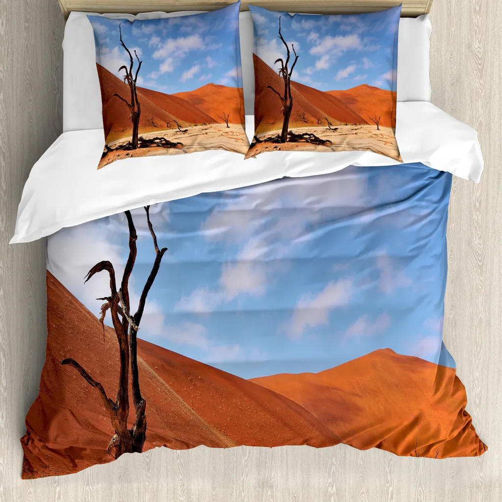 Copripiumino ABAKUHAUS Albero Deserto 155x220 - Set Antiacaro Marrone