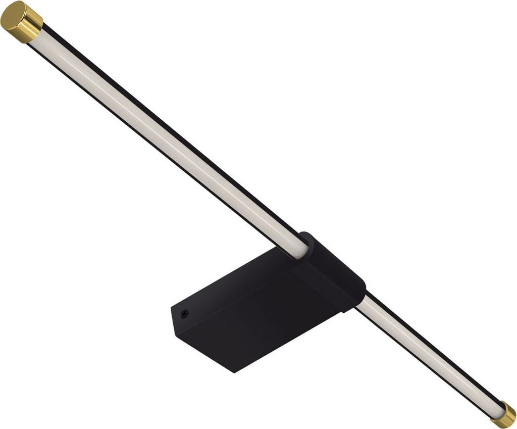 LED Spiegelleuchte Edelstahl B: 60 cm IP44 in Schwarz Gold länglich 4100 K neutralweißes Licht 1010 lm Modern
