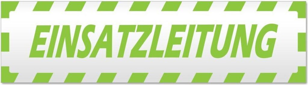 Kiwistar Einsatzleitung gestreift Magnetschild Schild magnetisch - 20cm Lindgrün - Magnetfolie für Auto PKW Kfz