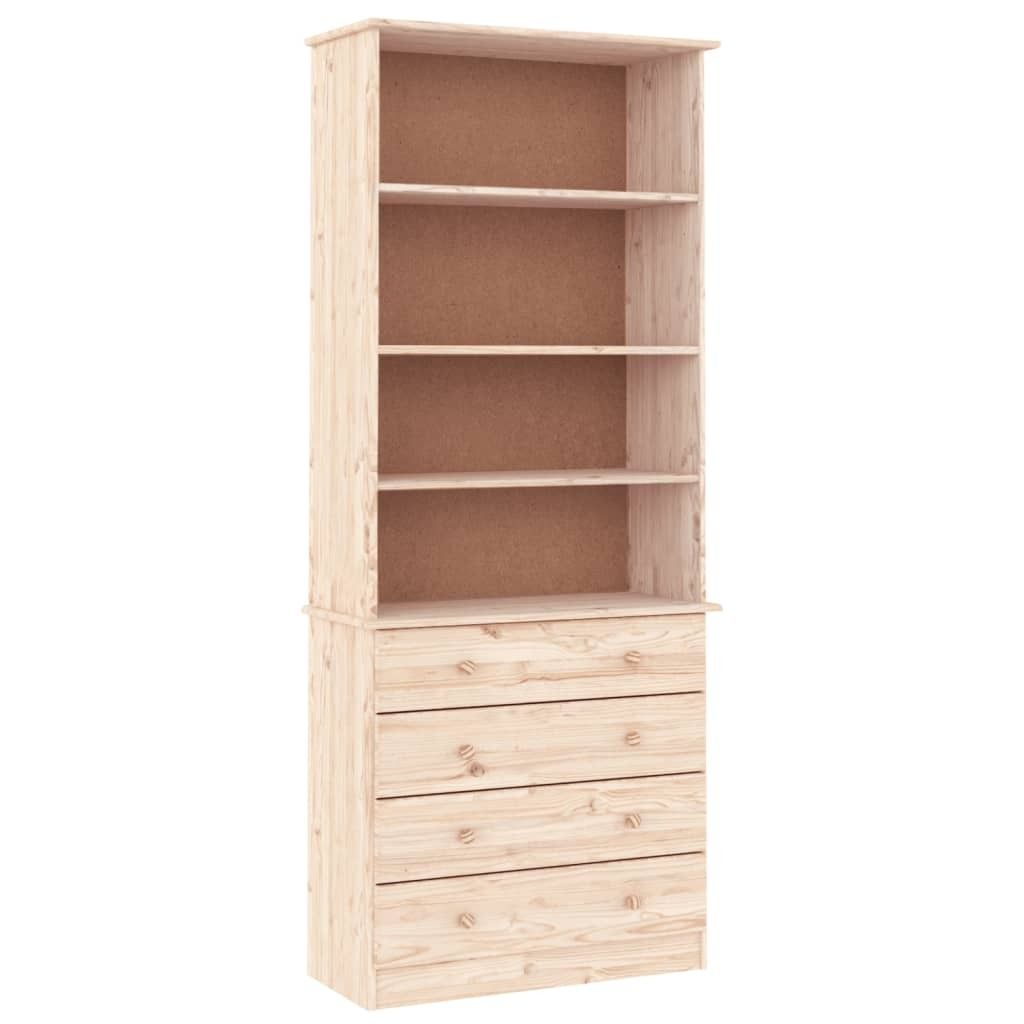 Libreria con cassetti ALTA 77x35x186,5 cm in legno di pino Immagine del prodotto 