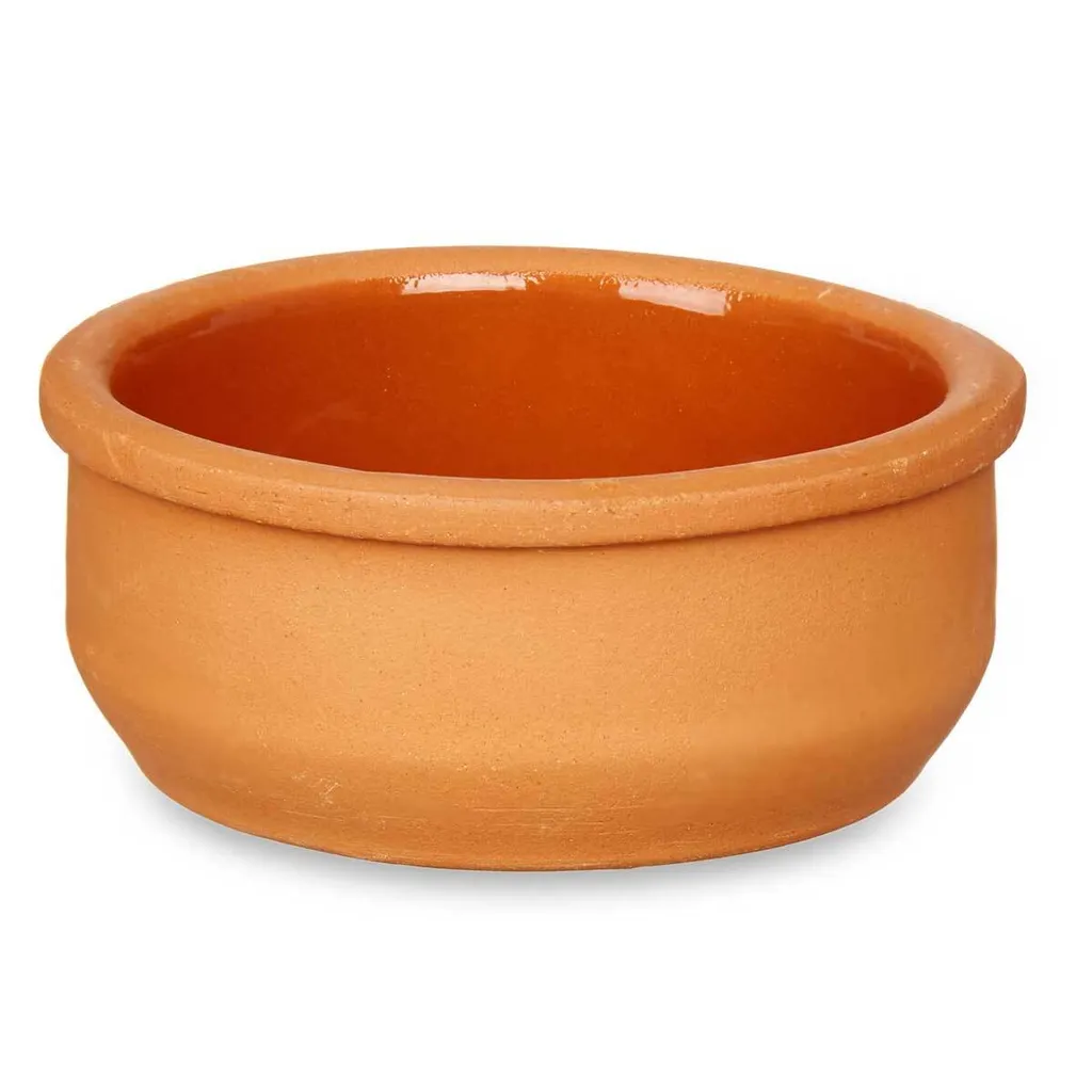 Vaso in alluminio, ciotola con interno smaltato, marrone - 3
