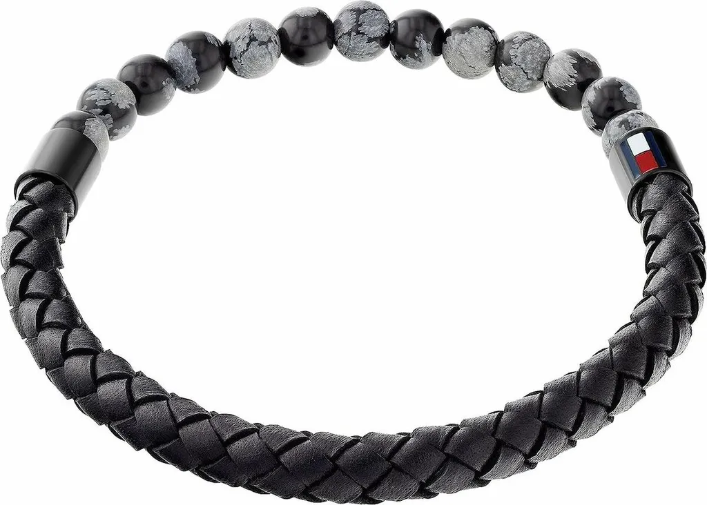 Bracelet 2790473 Tommy Hilfiger cuir noir et fermoir magnétique inox
