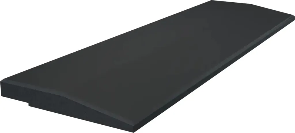 Flow Fitness Rampe Profilée en Caoutchouc - 100x20x2 cm - Noir - Robuste