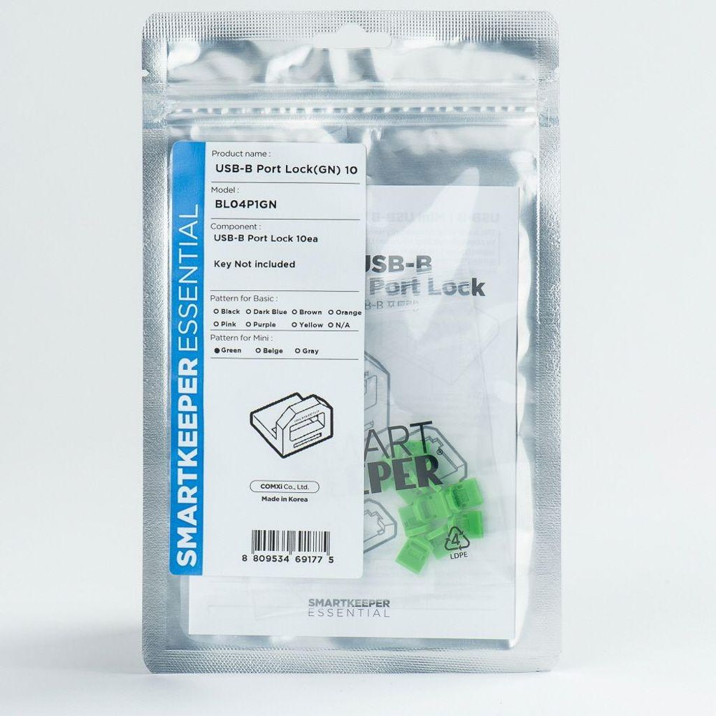 ESSENTIAL USB-B Port Lock (BL04) (Farbcode Grün, 10 Stück)