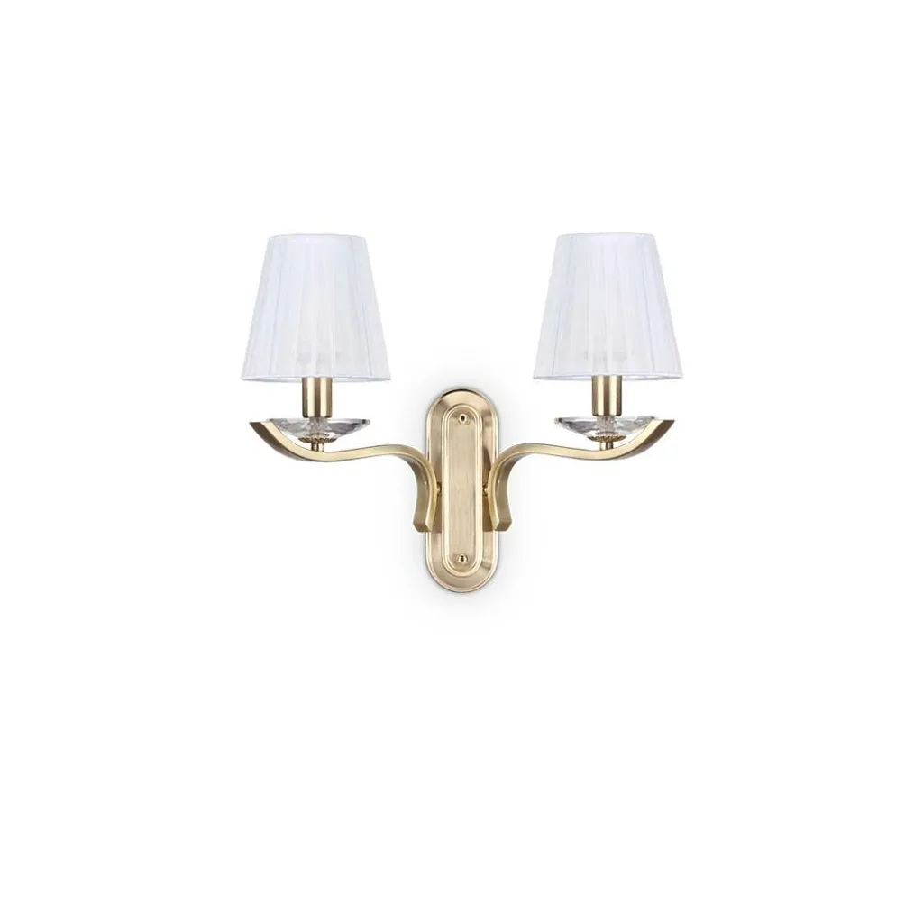Luminaire Mural Double Pegaso en Laiton Satiné pour Salon Chic