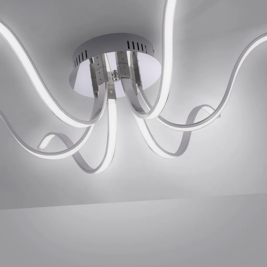 Plafonnier LED Design Courbe VALERIE en Métal, Éclairage 6 Branches - 6
