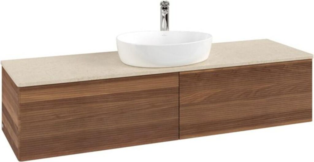 V&B Waschtischunterschrank mit Frontstruktur Antao 160x50cm, HL, WBP-farbe botti., w. wal
