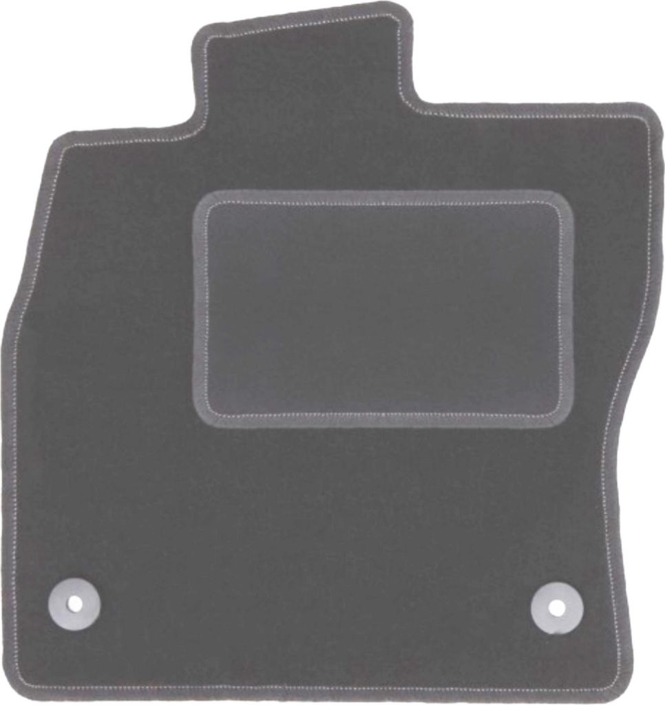 Fahrerfußmatte Velours graphit passend für Volkswagen Tiguan II (2015-, Crossover) – mit Befestigungen – passgenau