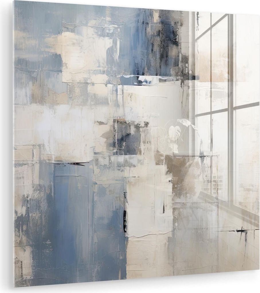 MuchoWow Glasbilder - Bilder auf Wandbild - Foto auf Glas Aquarell - Abstrakt - Kunst 30x30 cm Wanddekoration aus Glas - Acrylglasbild - Acrylbilder