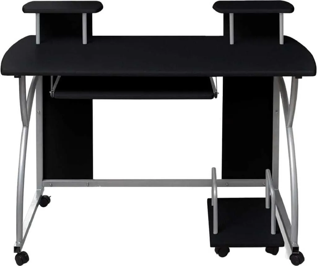Scrivania per computer nera 110x52x88,5 cm in materiale ligneo