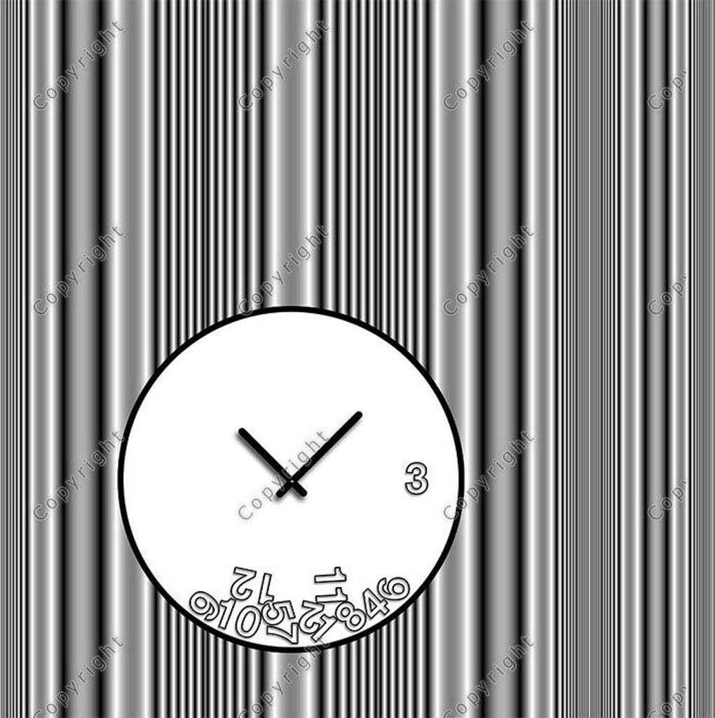 4079 Dixtime Designer Wanduhr, Wanduhren, Moderne Wohnraumuhr 90cm x 90cm