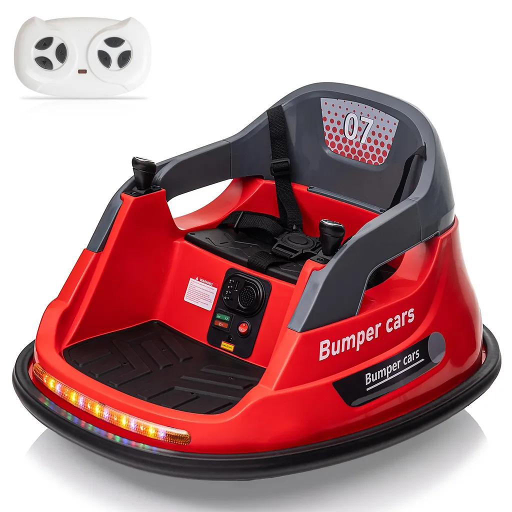 Bumper Car pour Enfants 12V : Rotation 360° et Effets Lumineux FCH