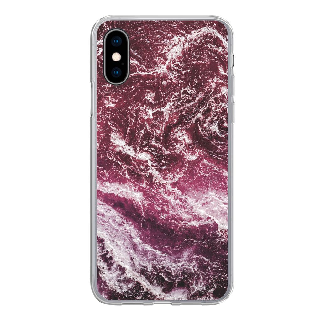 MuchoWow Handyhülle Schutzhülle Hülle für iPhone X Marmor - Naturstein - Mineralien Silikon Softcase Handy Hülle - Handyhülle