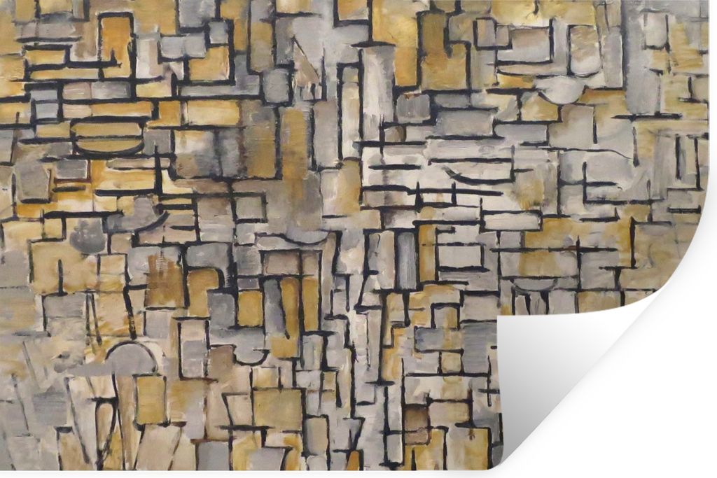MuchoWow Wandtattoo Wandsticker Wandaufkleber Mondrian - Kunst - Alte Meister 120x80 cm Selbstklebend und Repositionierbar - Selbstklebend - Foto...