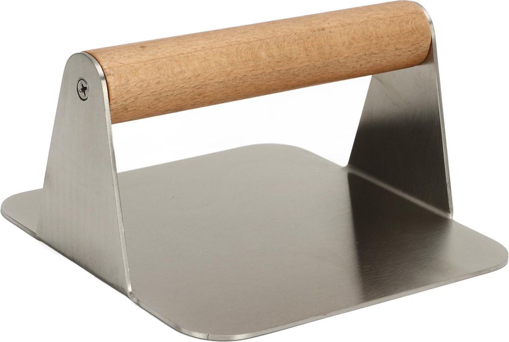 Burger Smasher, 304 Edelstahl, quadratisch, Handpresse, Holzgriff, Reisbrötchen, Schnitzel