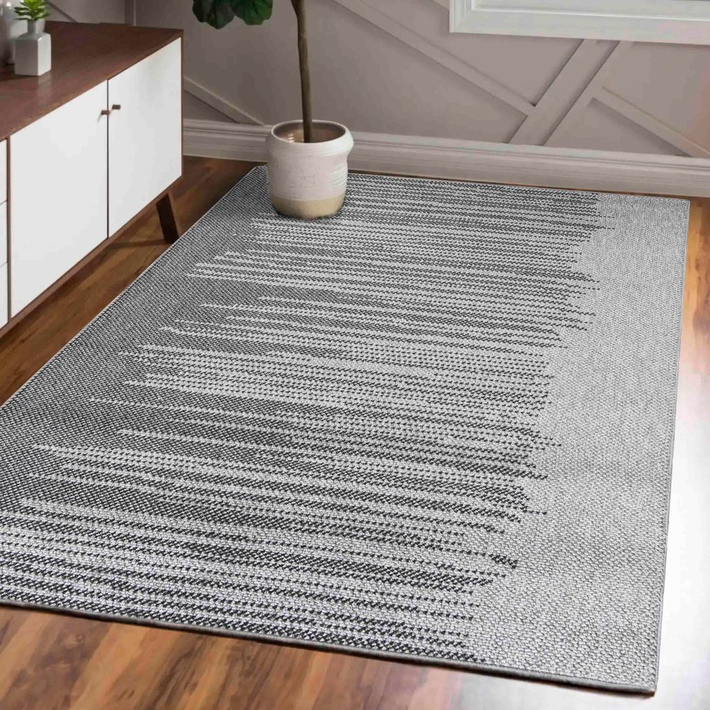 Mazovia Teppich Grau Abstrakt - Wohnzimmer, Schlafzimmer, Esszimmer, Büro, Kurzflor Rechteckig - Zertifikat, Grau - 180 x 250 cm