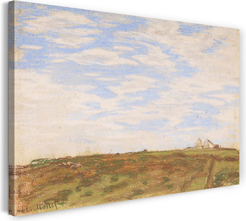 Leinwandbild (80x60cm): Claude Monet - Landschaft (1860-1926), echter Holz-Keilrahmen inkl. Aufhänger, handgefertigt in Deutschland