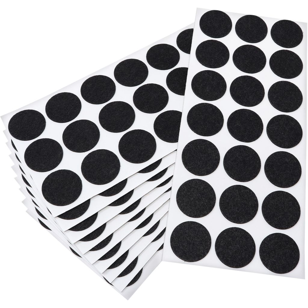 Adsamm | 210 x Filzgleiter | Ø 30 mm | Schwarz | rund | 1.5 mm dünne selbstklebende Filz-Möbelgleiter in