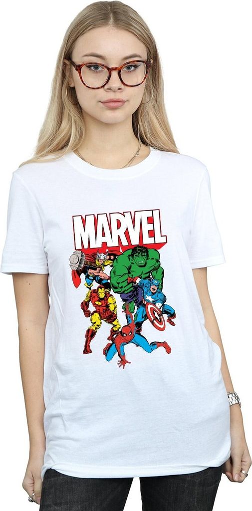 Marvel - "Hero Group" T-Shirt für Damen BI1522 (3XL) (Weiß)