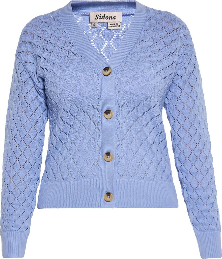 SIDONA damen strickjacke - taubenblau, L
