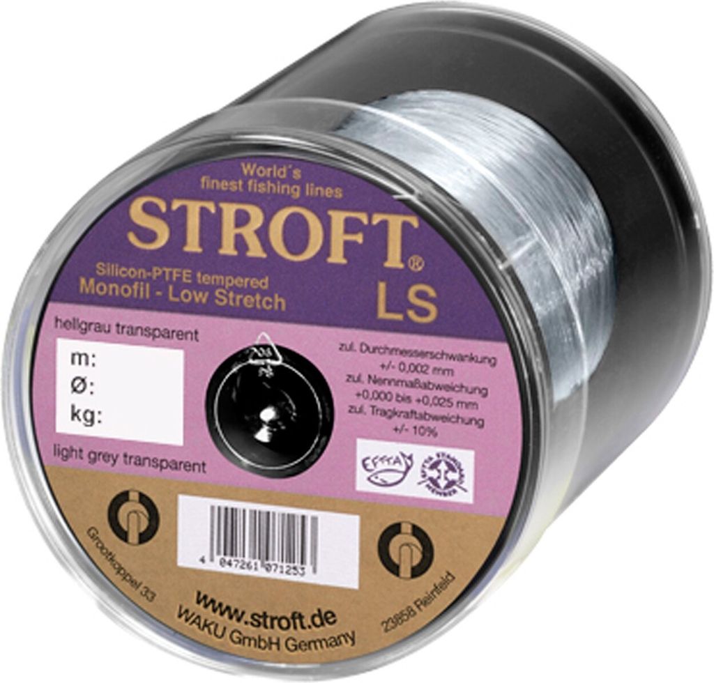 Stroft LS 0,28mm 8,0kg 500m Hellgrau Transparent Monofile Angelschnur