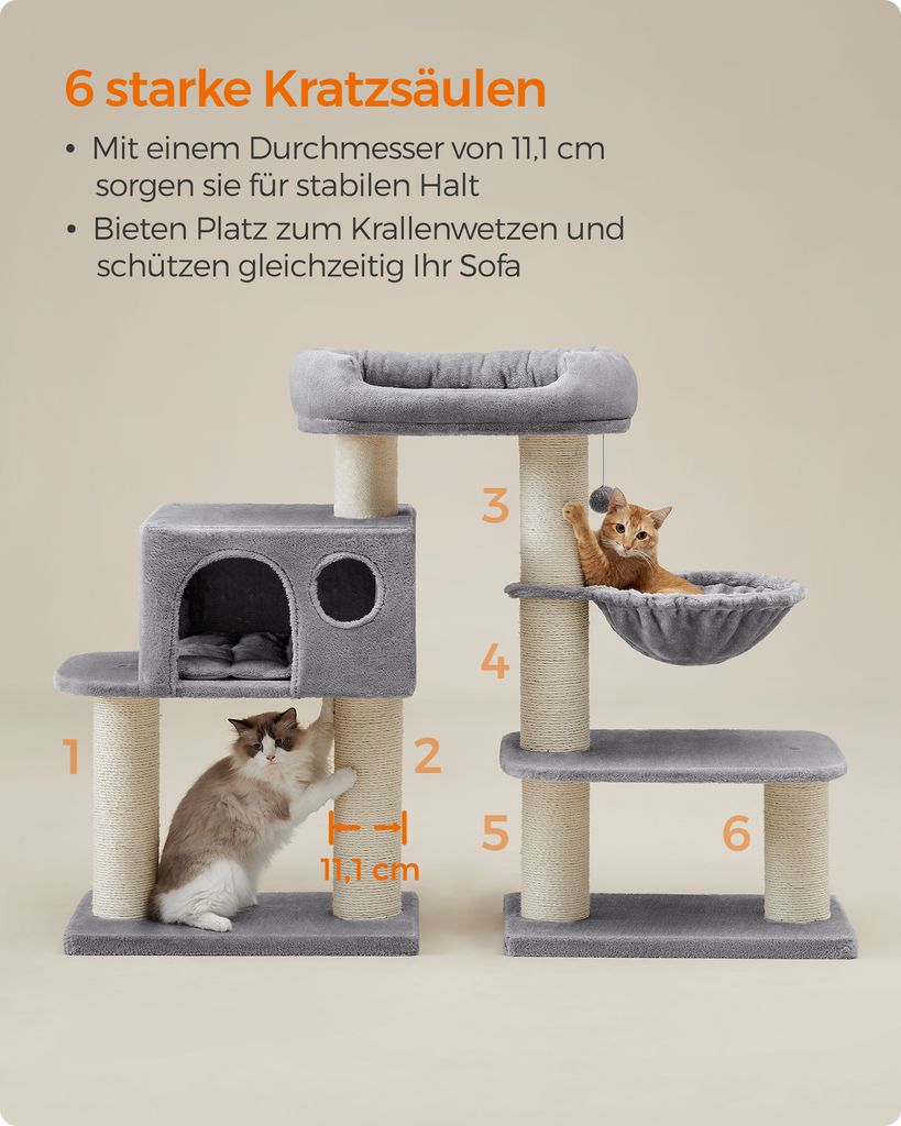 FEANDREA Kratzbaum mit extra dicken Stämmen, 107 cm, 26,6 Produktbild 3