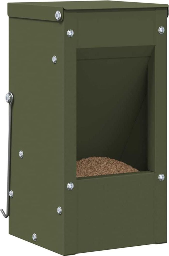 vidaXL Kaninchenfütterer Olive Grün 12,5 x 12,5 x 25 cm