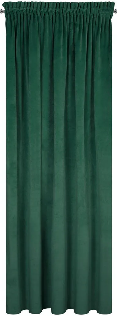 Rideau vert mat Villa 140x270 cm en tissu lourd avec galon fronceur
