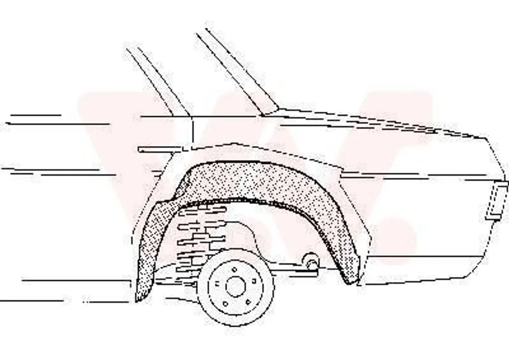 Passage de roue arrière droit 3003.48 Van Wezel haute résistance W115
