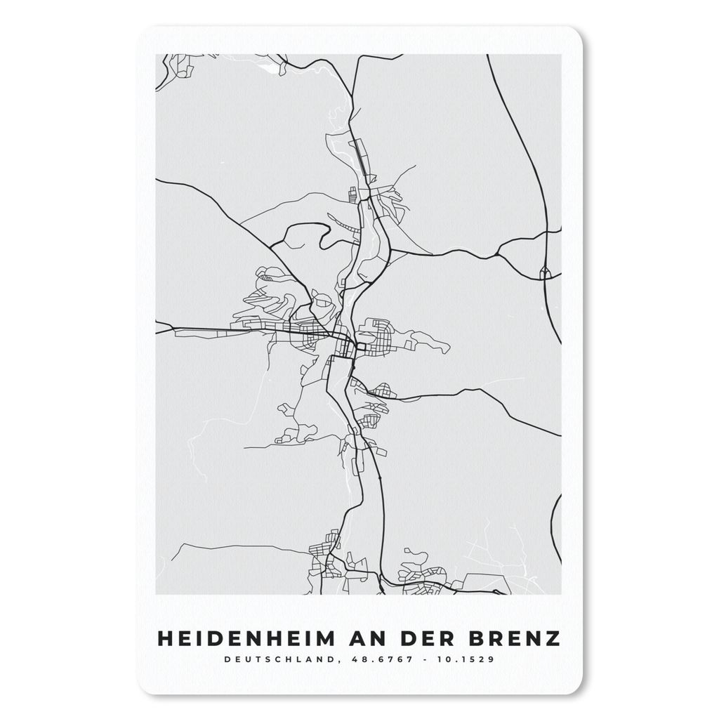 MuchoWow Mauspad Mousepad Deutschland - Karte - Heidenheim An Der Brenz - Stadtplan - Wegbeschreibung 18x27 cm - Mousepads - Maus Mat - Pad - Mau...