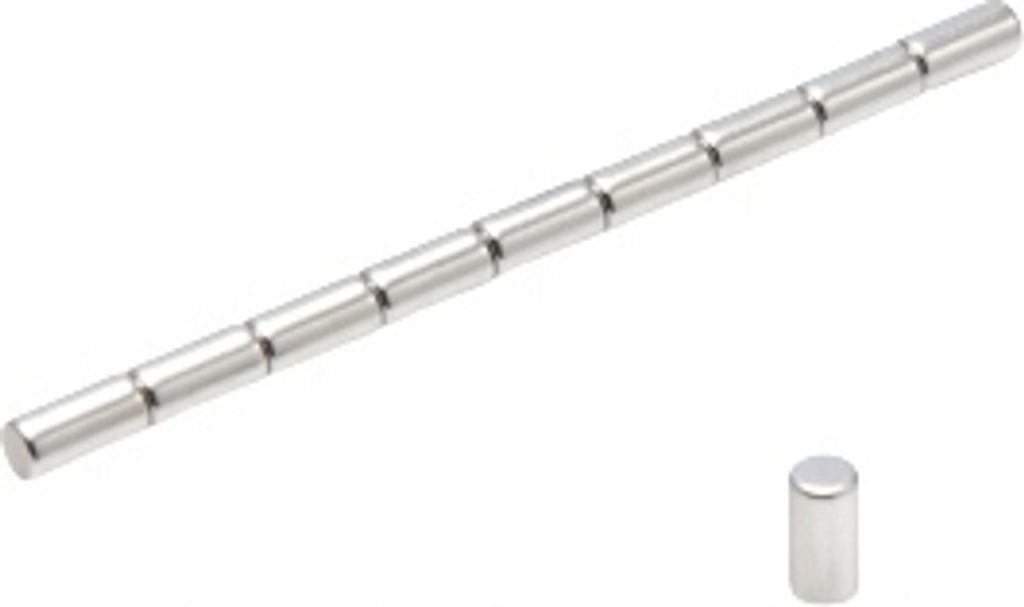 Magnete al neodimio cilindrico MW 3x6 N38 10 pz. Immagine del prodotto 