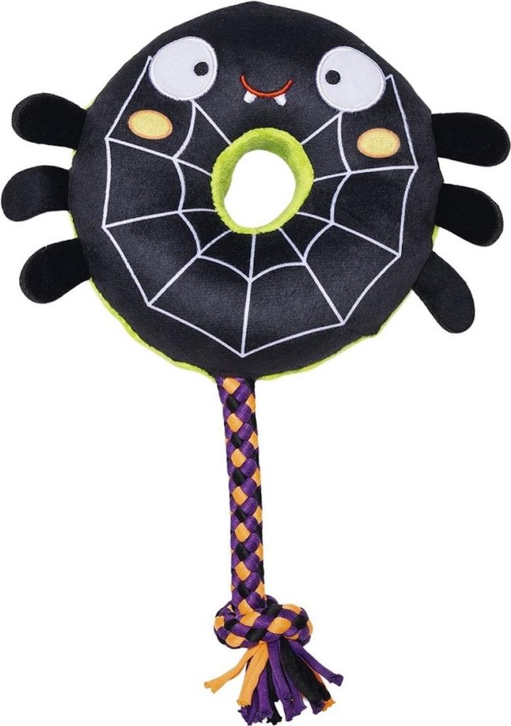 Beeztees Hundespielzeug Halloween Donut Spinne schwarz Produktbild 