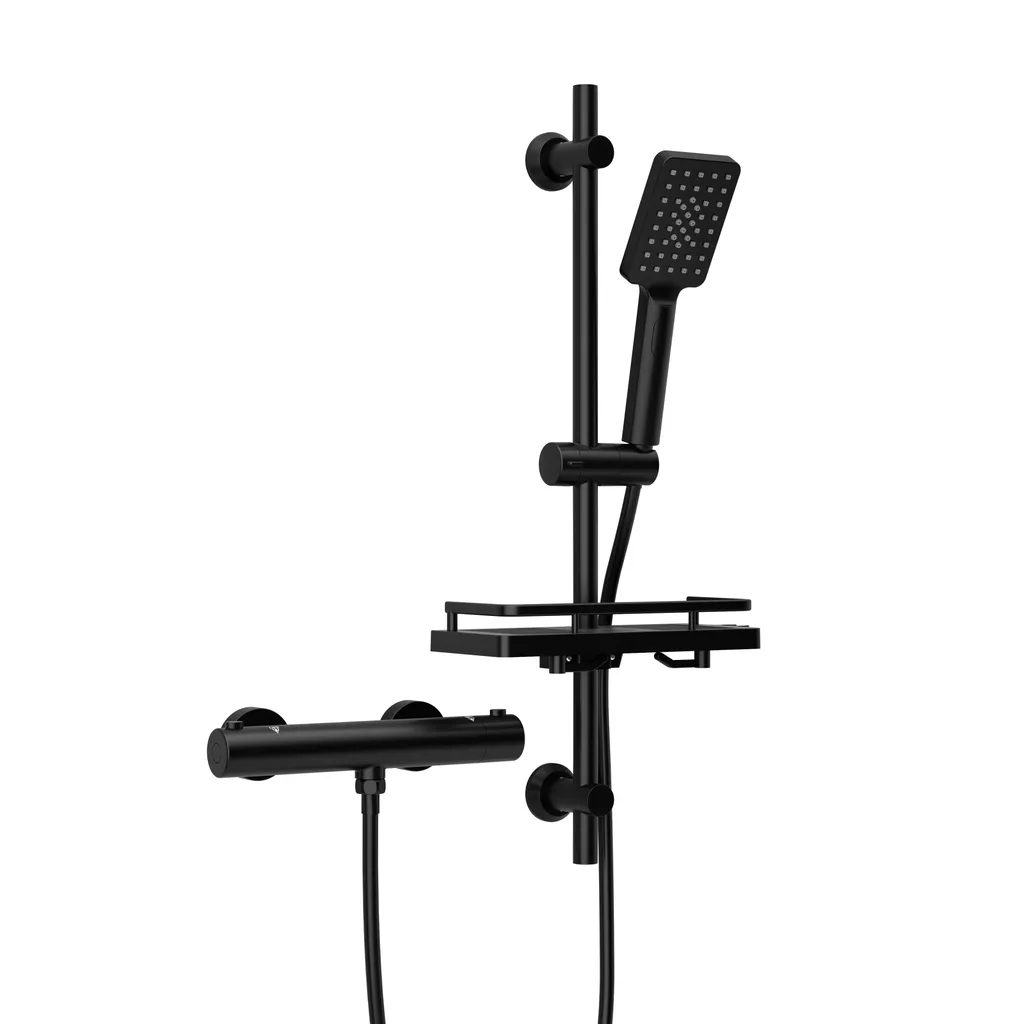 Sistema Doccia JOHO Termostatico Nero 70cm | Esperienza Spa in Bagno