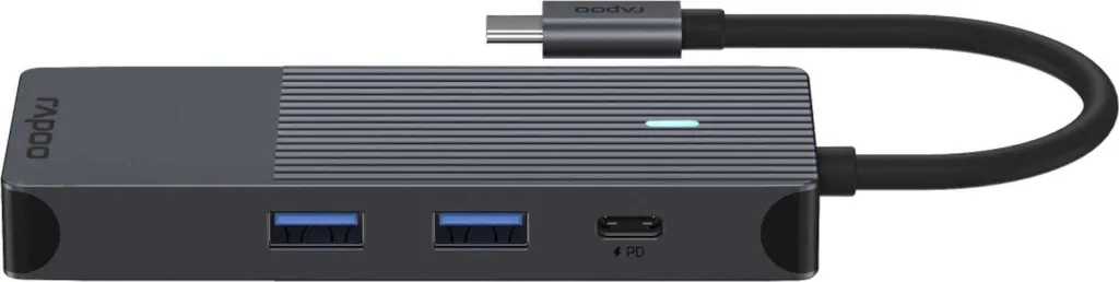 Hub USB-C 8 ports Adaptateur Multiport Gris pour Ordinateur et Tablette - 8