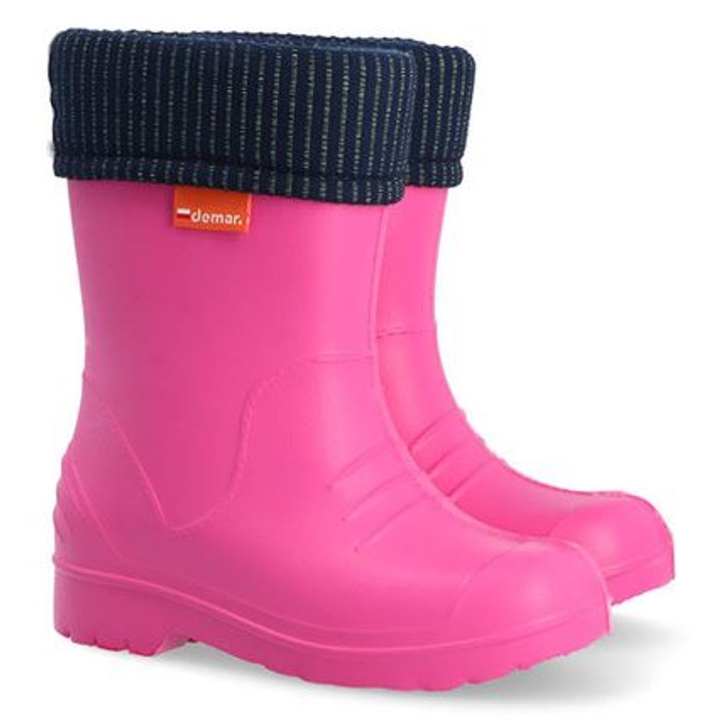Demar Gummistiefel DINO PINK Regenstiefel Kinderstiefel mit Innenschuh leichte Thermostiefel, 28/29