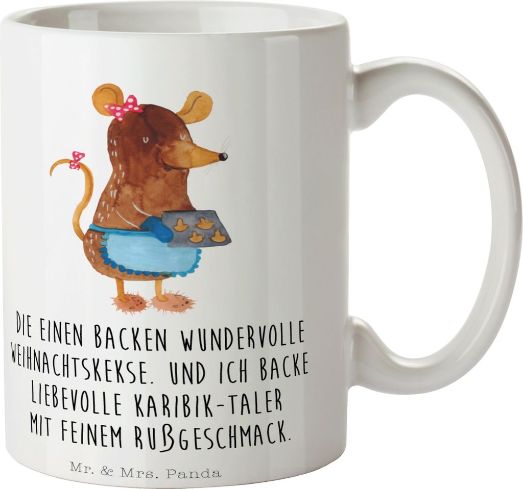 Mr. & Mrs. Panda Kaffeetasse Maus Kekse - Weiß - Geschenk, Produktbild 