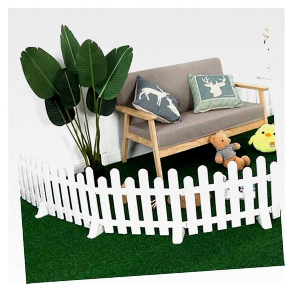 6 Stück Kunststoff-Pfostenfüße für Gartenzaun und Kinderspielplatz, freistehend, kippsicherer Zaunständer mit stabilem Sockel, schnelle Montag...