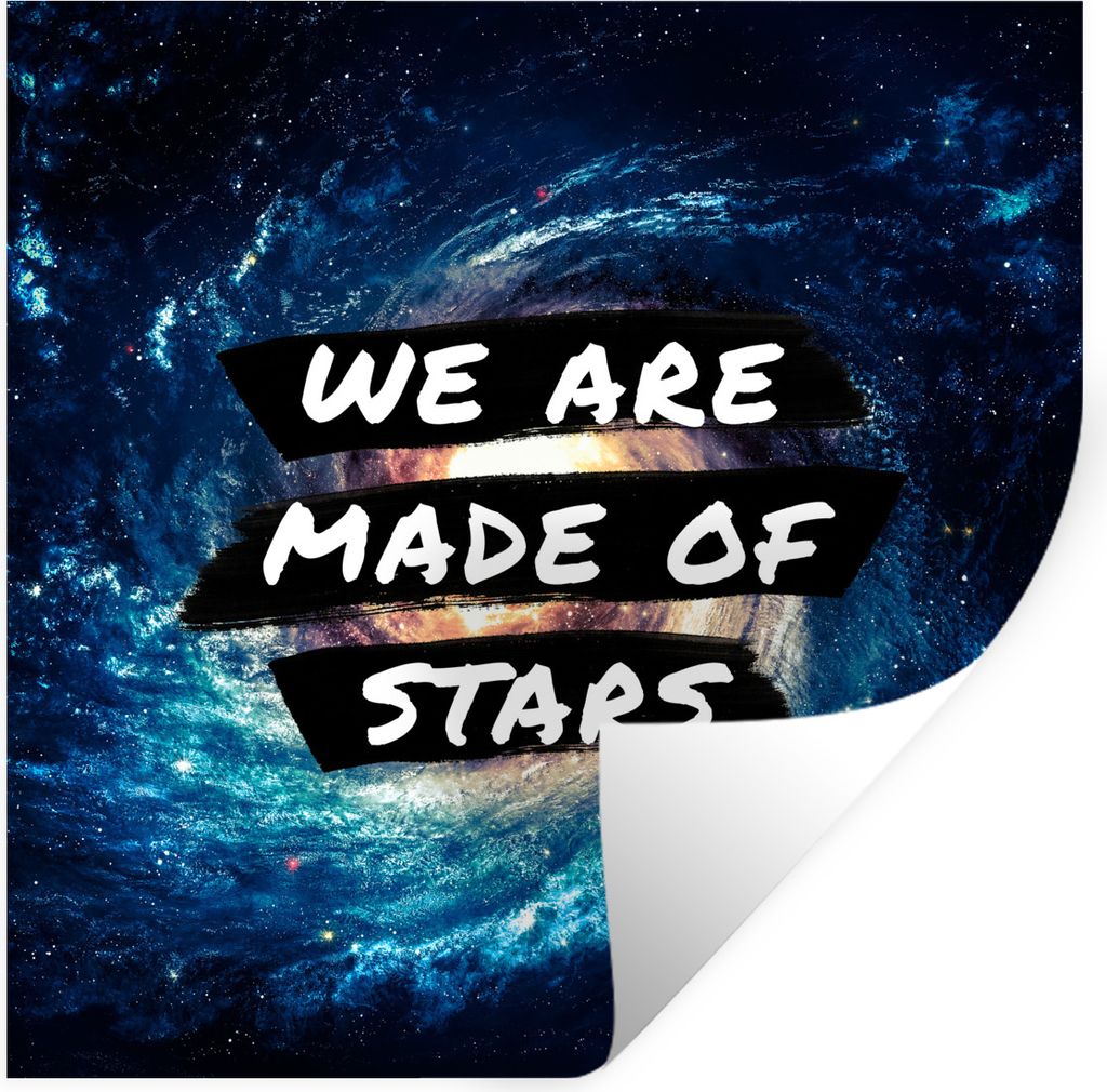 MuchoWow Wandtattoo Wandsticker Wandaufkleber Zitate - Sprichwörter - 'Wir sind aus Sternen gemacht' - Jungen - Kinder - Kinder - Mädchen 30x30...