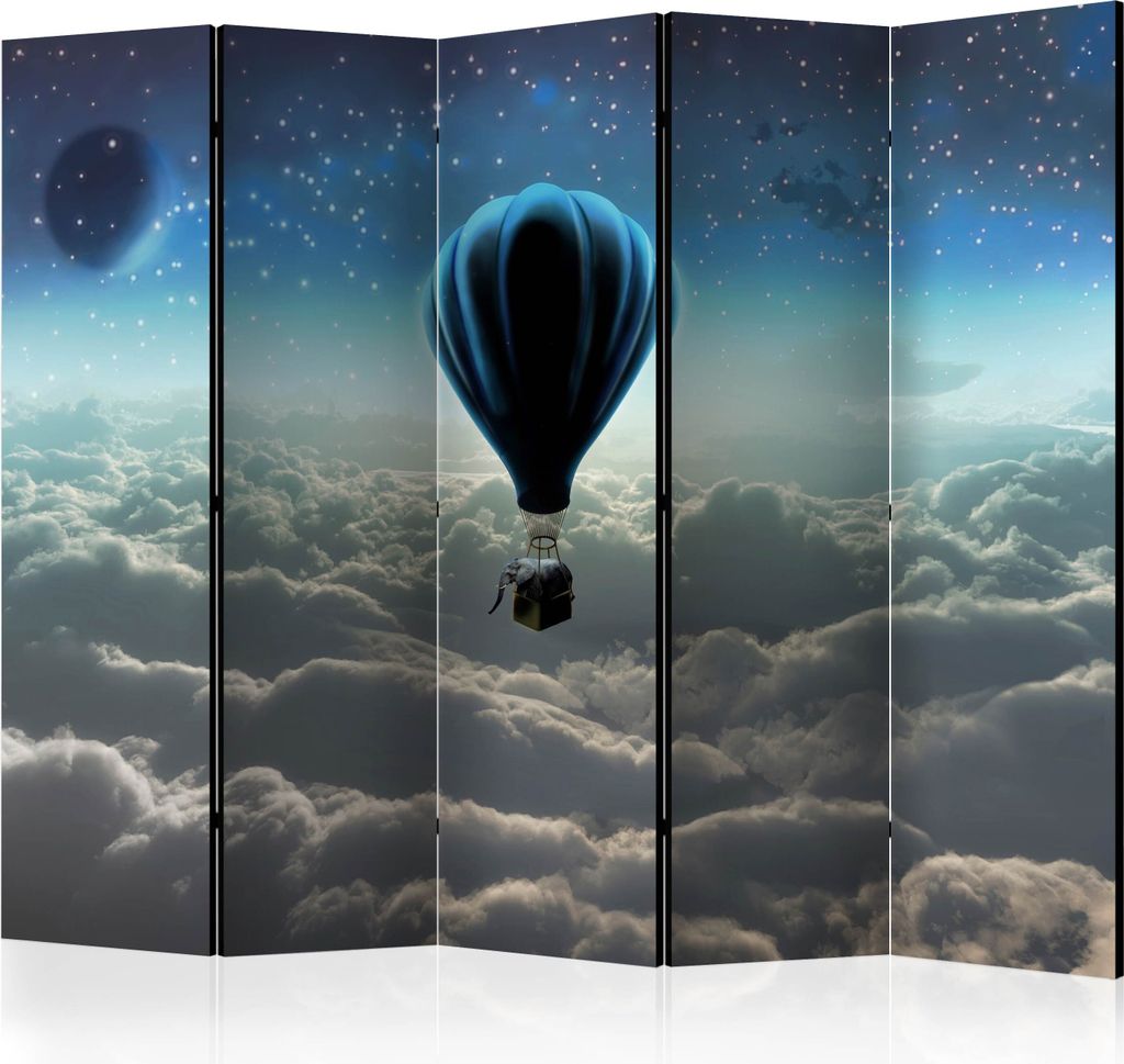 5-teiliger Doppelseitiger Vlies Paravent - Night expedition II 225x172 cm Landschaften c-C-0251-z-c
