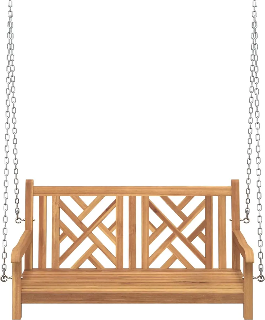 Banc de balançoire de jardin vidaXL 114x60x64 cm en bois de teck massif