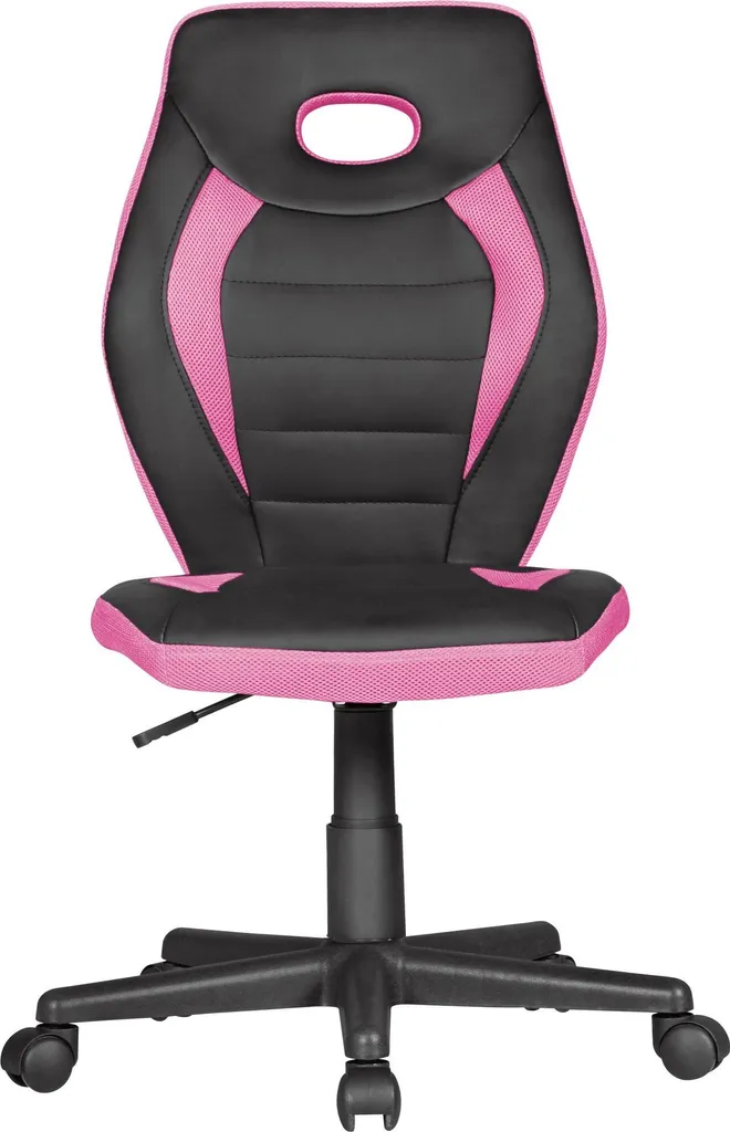 Chaise de bureau FineBuy rose pour enfant dès 6 ans avec dossier confort